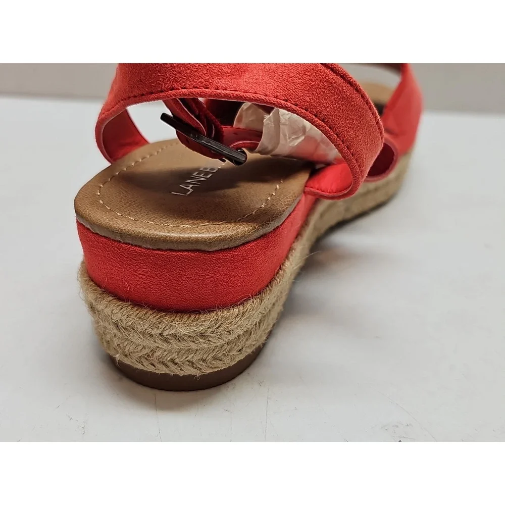 Lane Bryant Womens Coral Ankle Strap Wedge Espadrille Sandals 8W Platform